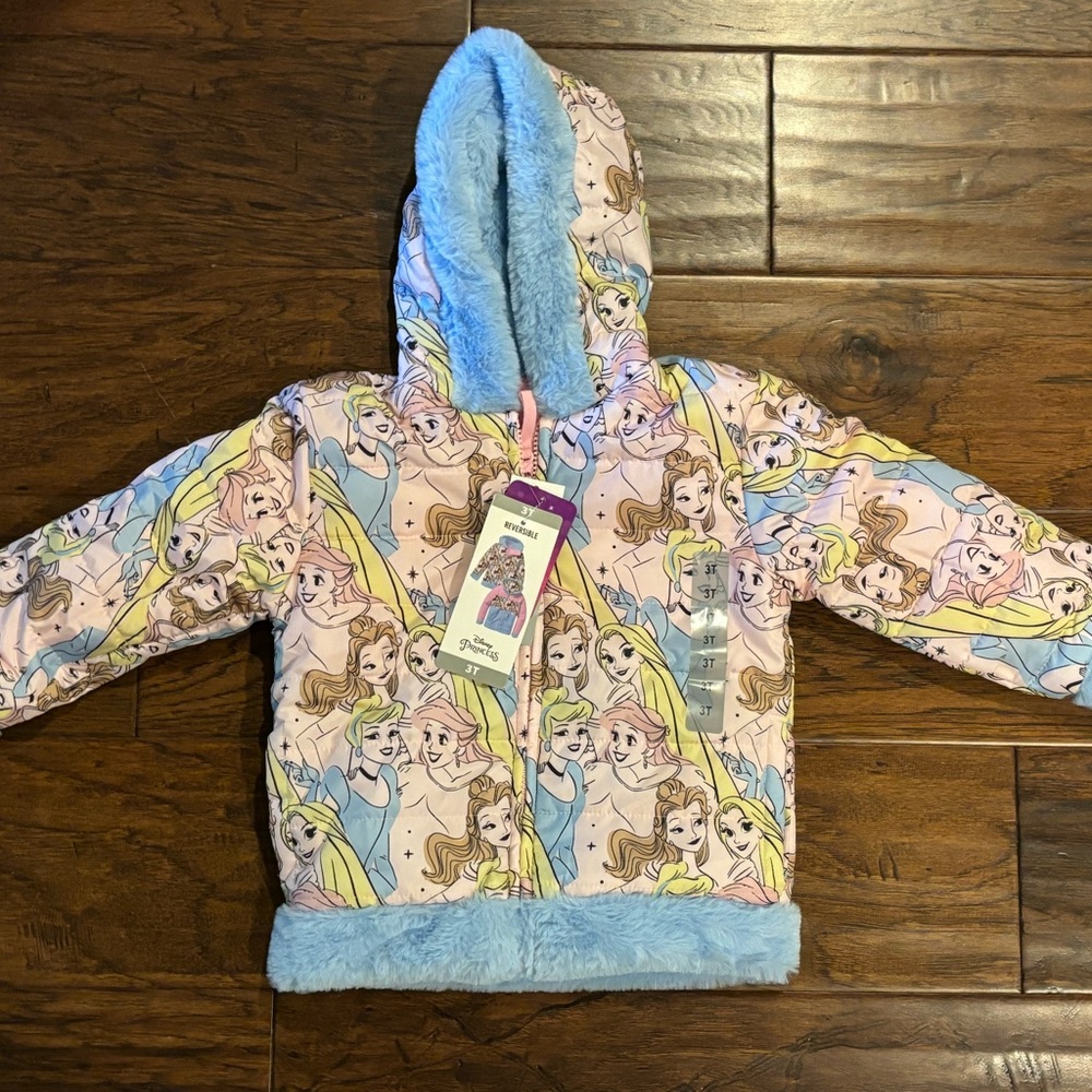 Disney girl, reversible, puffer jacket.